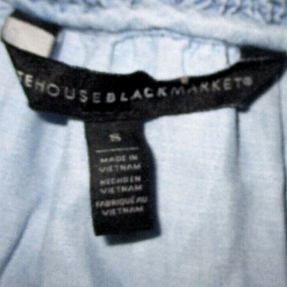 WHBM 3/4-Sleeve Tie-Front Silky-Soft Denim Top S - Picture 3 of 6